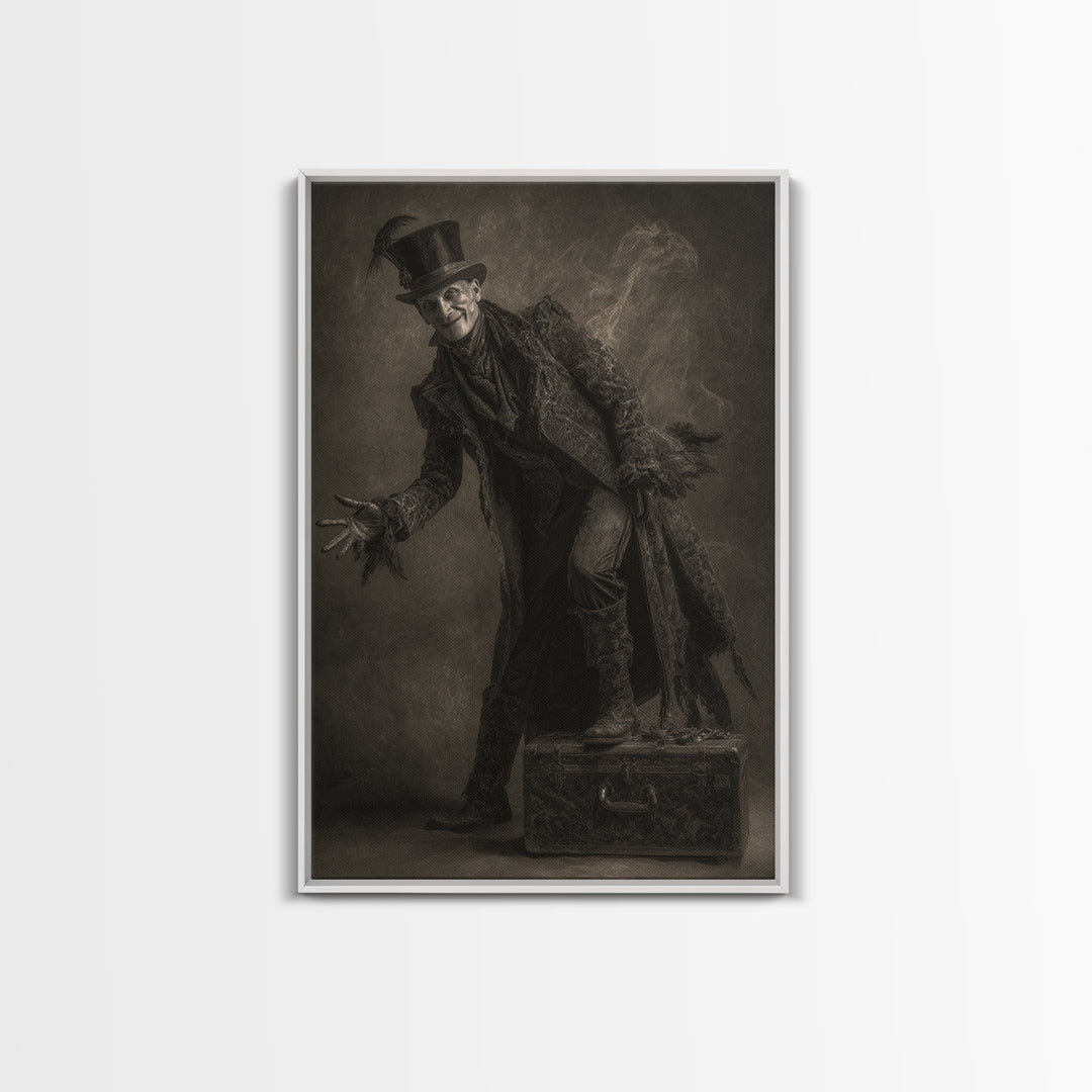 The Royal Coffin Maker, Symbolist Dream Art, Vertical Wall Art, Dark Fantasy Wall Art, Canvas Print, Halloween Wall Art