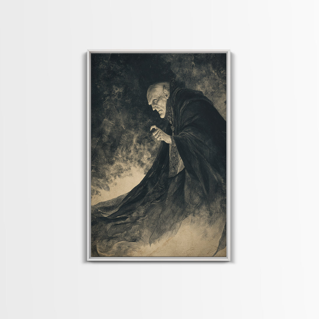 The Royal Coffin Maker, Expressionist Nightmare Art, Vertical Wall Art, Dark Fantasy Wall Art, Canvas Print, Halloween Wall Art