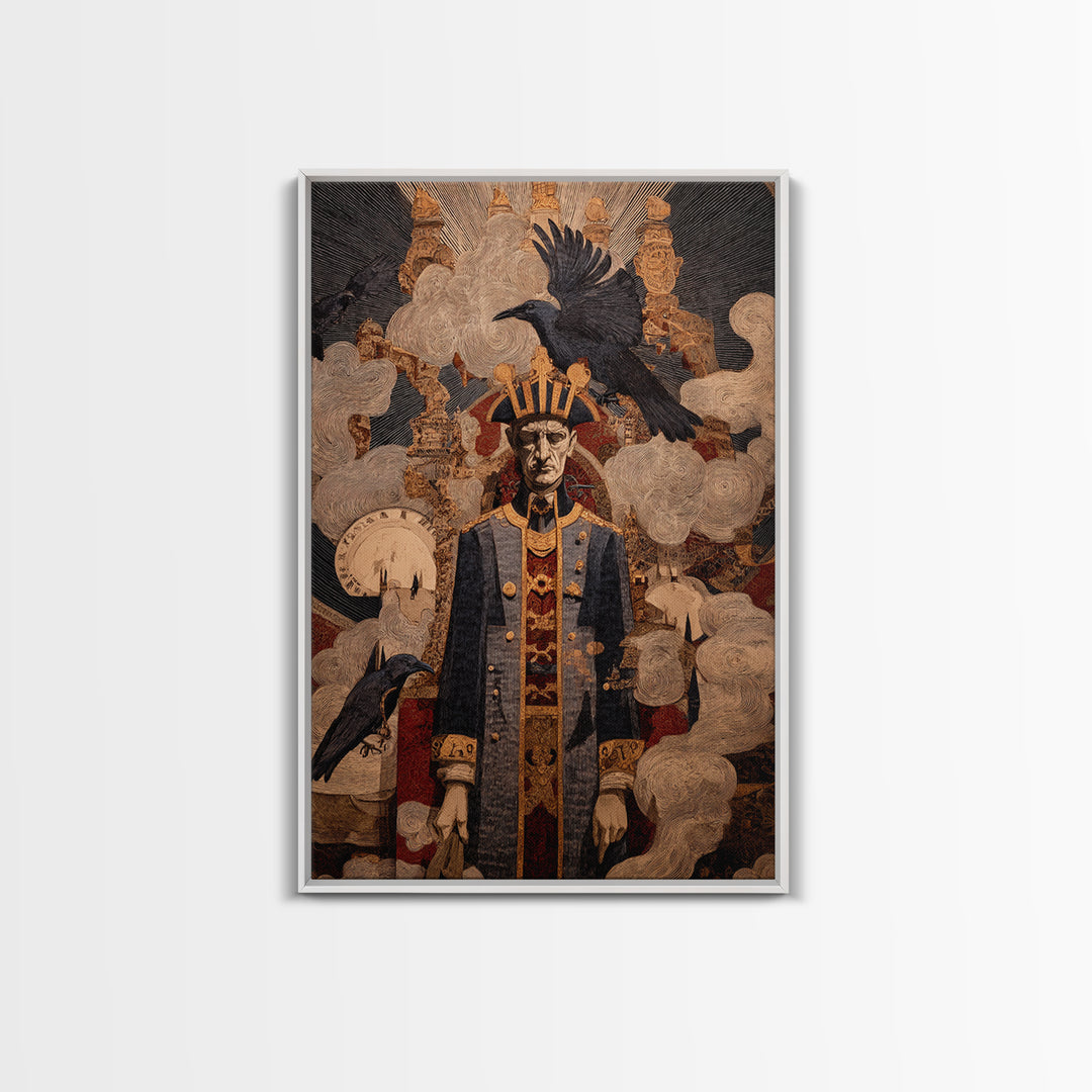 The Royal Coffin Maker, Expressionist Gothic Art, Vertical Wall Art, Gothic Horror Wall Art, Canvas Print, Halloween Wall Art