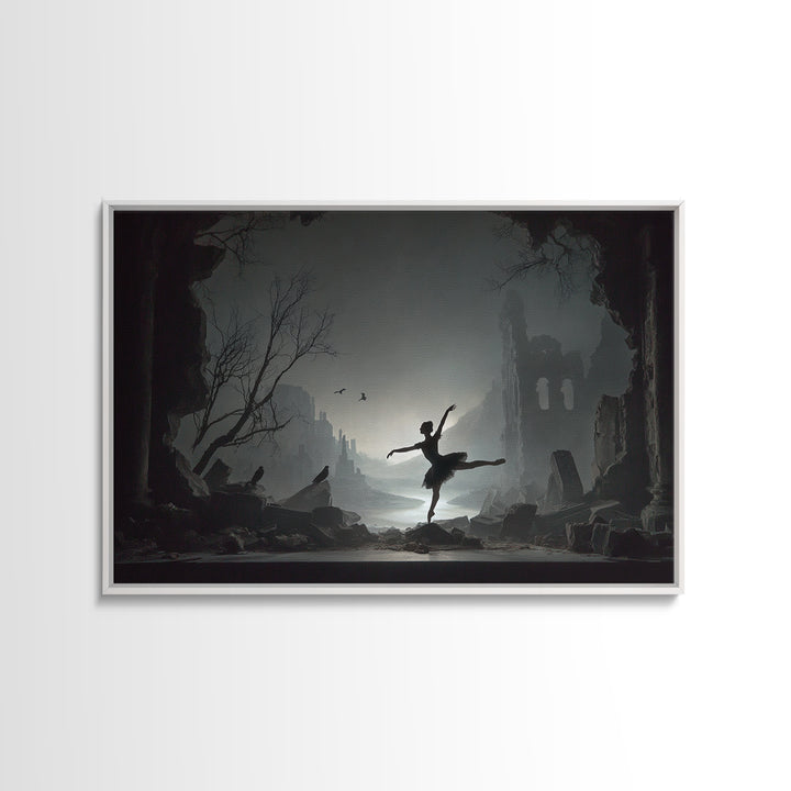 The Phantom Ballerina, Romantic Gothic Landscape, Landscape Wall Art, Gothic Horror Wall Art, Framed Canvas Print