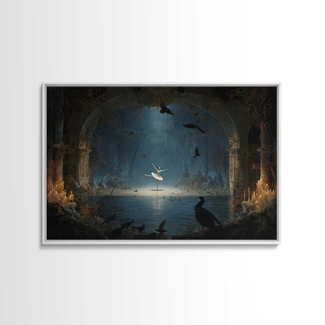 The Phantom Ballerina, Symbolist Gothic Landscape, Landscape Wall Art, Gothic Horror Wall Art, Canvas Print, Halloween Wall Art
