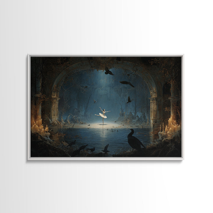 The Phantom Ballerina, Symbolist Gothic Landscape, Landscape Wall Art, Gothic Horror Wall Art, Canvas Print, Halloween Wall Art