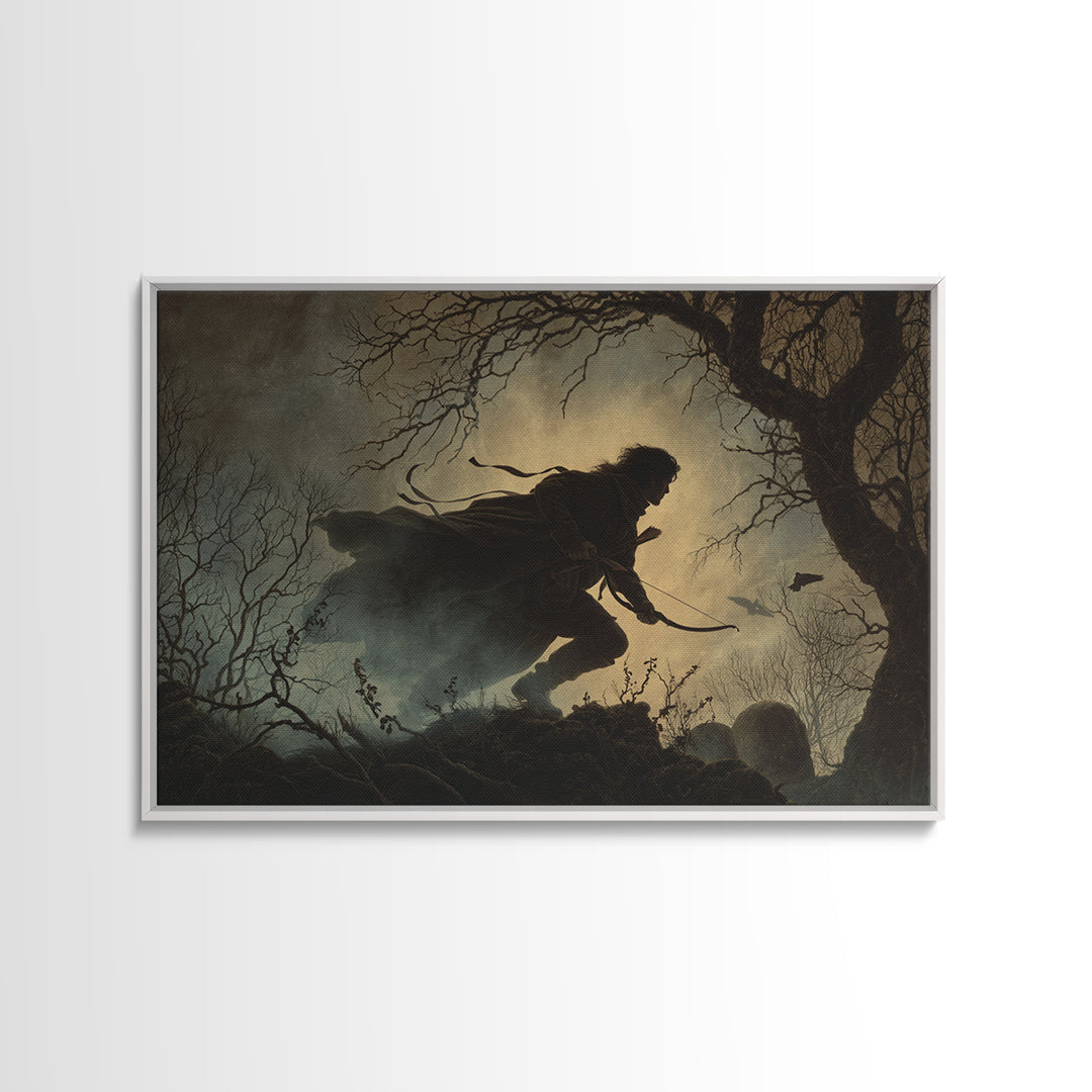 The Ghost Of The Witch Hunter, Romantic Gothic Landscape, Landscape Wall Art, Macabre Wall Art, Canvas Print, Halloween Wall Art