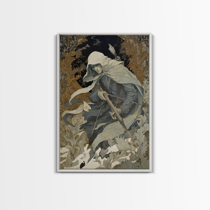 The Ghost Of The Witch Hunter, Symbolist Death Art, Vertical Wall Art, Gothic Horror Wall Art, Canvas Print, Halloween Wall Art