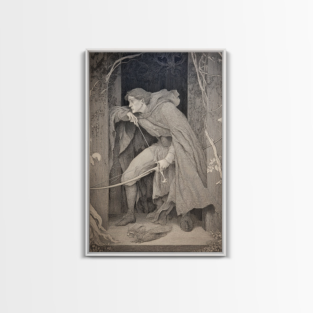 The Ghost Of The Witch Hunter, Victorian Macabre Art, Vertical Wall Art, Gothic Horror Wall Art, Canvas Print, Halloween Wall Art