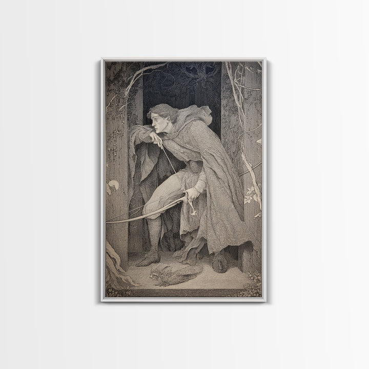 The Ghost Of The Witch Hunter, Victorian Macabre Art, Vertical Wall Art, Gothic Horror Wall Art, Canvas Print, Halloween Wall Art