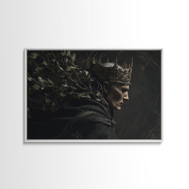 The Thorn-Crowned King, Symbolist Gothic Landscape, Landscape Wall Art, Dark Fantasy Wall Art, Canvas Print, Halloween Wall Art