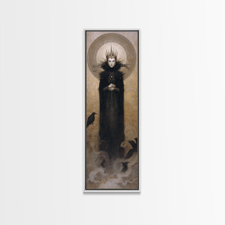 The Thorn-Crowned King, Surreal Apocalyptic Art, Tall Narrow Wall Art, Dark Fantasy Wall Art, Canvas Print, Halloween Wall Art