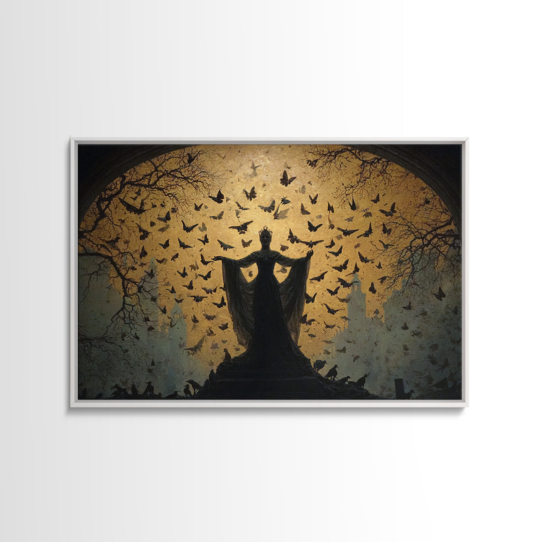 The Moth-Winged Empress, Romantic Gothic Landscape, Landscape Wall Art, Macabre Wall Art, Canvas Print, Halloween Wall Art