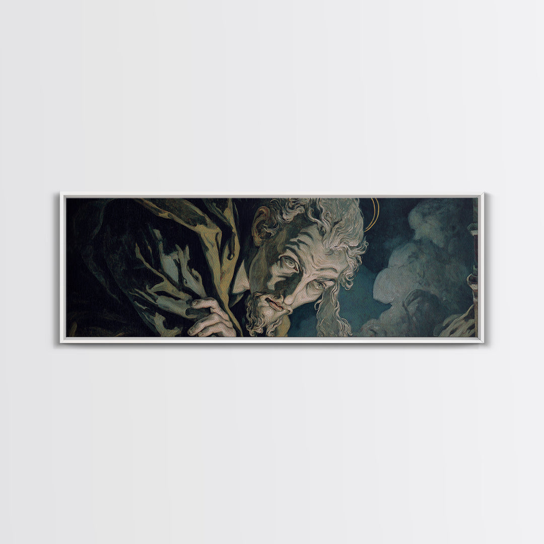 The Ash-Covered Oracle, Dark Renaissance Art, Extra Wide Wall Art, Gothic Horror Wall Art, Canvas Print, Halloween Wall Art