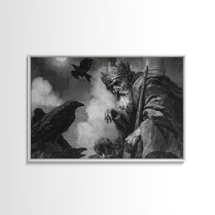 The Ash-Covered Oracle, Symbolist Etching Art, Landscape Wall Art, Dark Fantasy Wall Art, Canvas Print, Halloween Wall Art