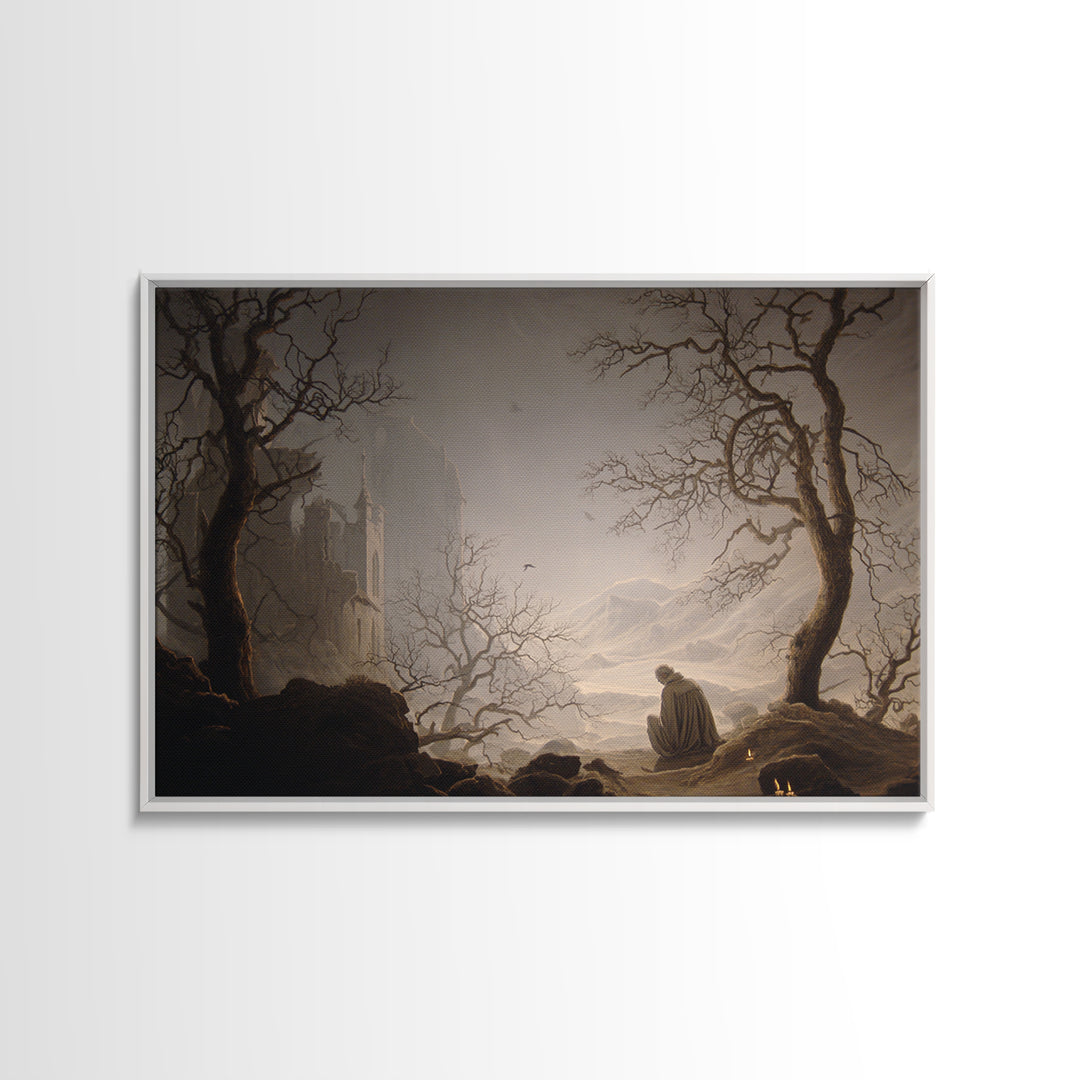 The Ghost Bakery, Romantic Gothic Landscape, Landscape Wall Art, Macabre Wall Art, Canvas Print, Halloween Wall Art