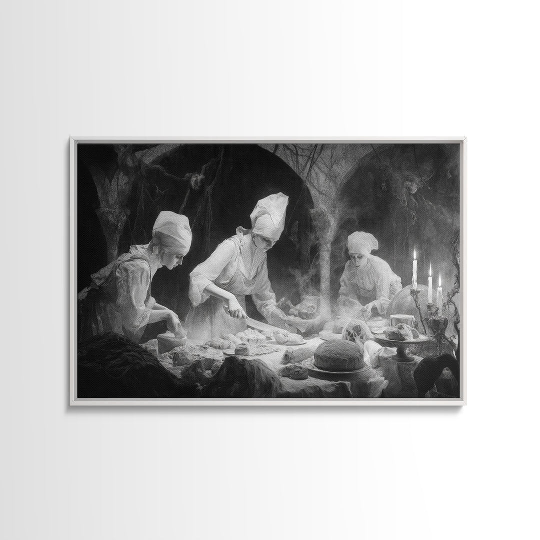 The Ghost Bakery, Symbolist Gothic Landscape, Landscape Wall Art, Gothic Horror Wall Art, Canvas Print, Halloween Wall Art