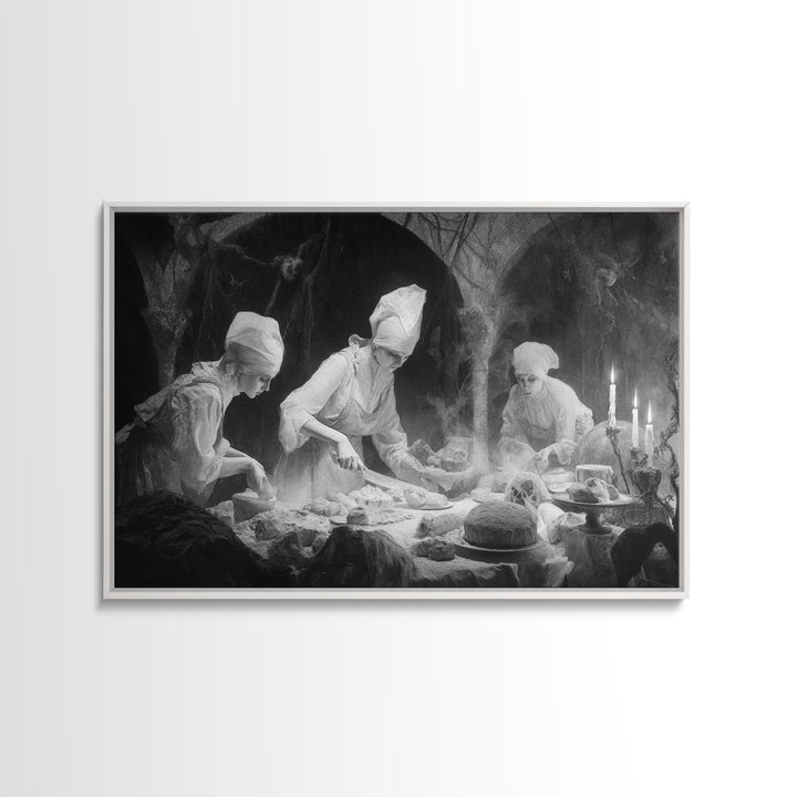 The Ghost Bakery, Symbolist Gothic Landscape, Landscape Wall Art, Gothic Horror Wall Art, Canvas Print, Halloween Wall Art