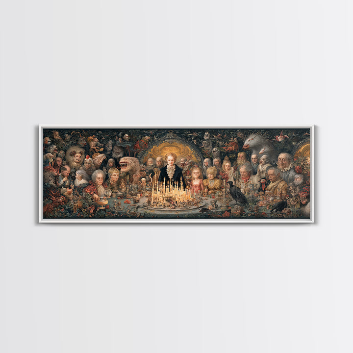 The Monster Family Portrait, Medieval Grotesque Art, Extra Wide Wall Art, Gothic Horror Wall Art, Canvas Print, Halloween Wall Art