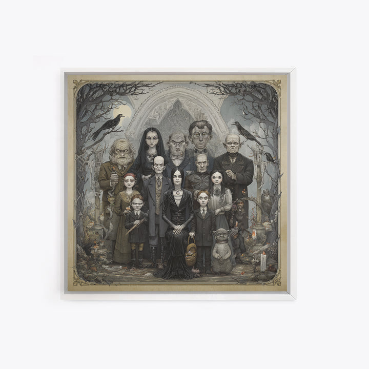 The Monster Family Portrait, Victorian Macabre Art, Square Wall Art, Gothic Horror Wall Art, Canvas Print, Halloween Wall Art