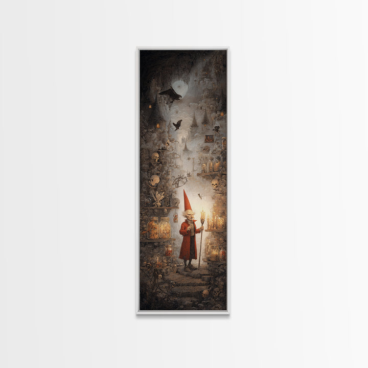 The Goblin Candy Shop, Surreal Apocalyptic Art, Tall Narrow Wall Art, Macabre Wall Art, Canvas Print, Halloween Wall Art