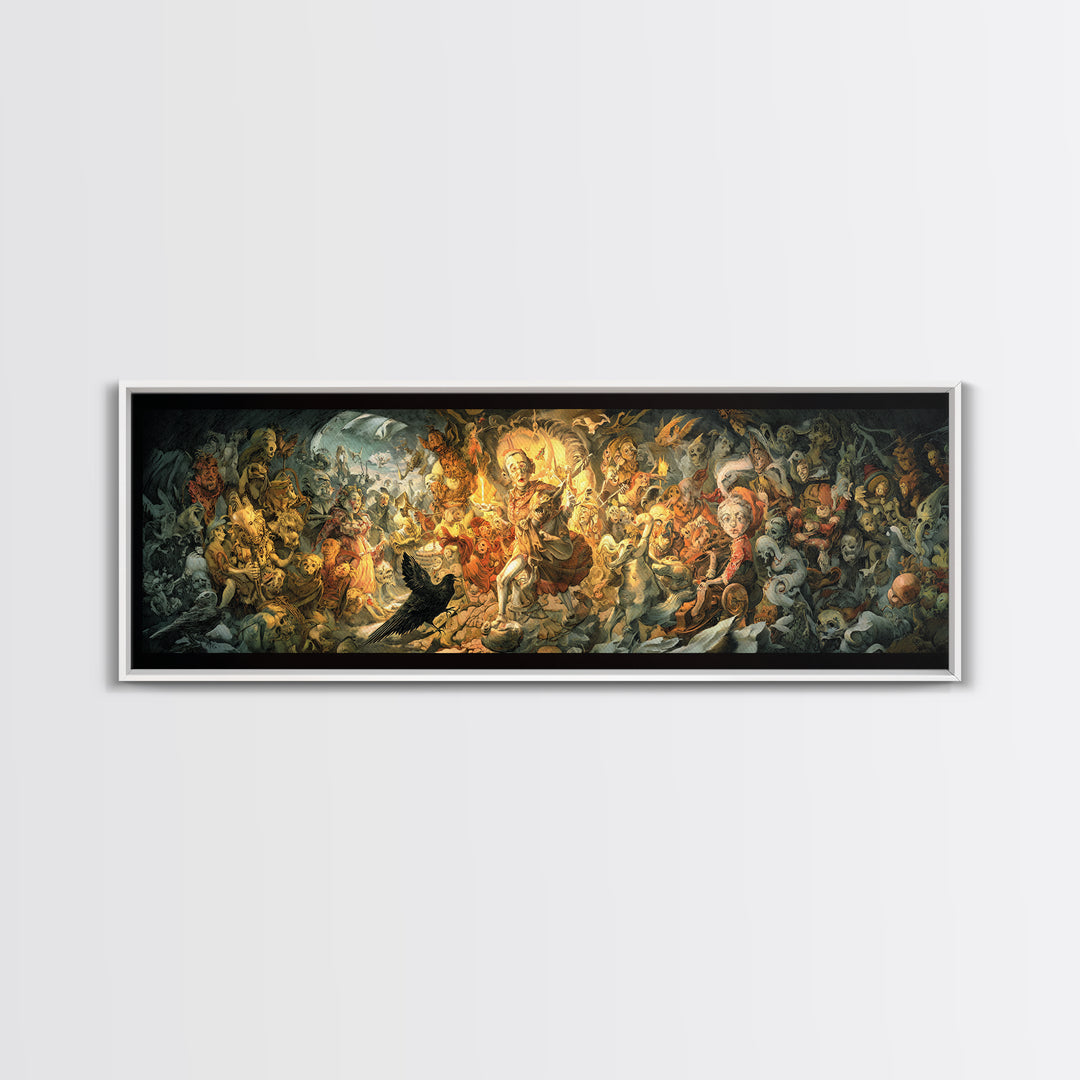 The Haunted Toy Parade, Dark Renaissance Art, Extra Wide Wall Art, Gothic Horror Wall Art, Canvas Print, Halloween Wall Art