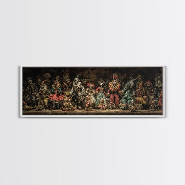 The Haunted Toy Parade, Gothic Nightmare Art, Extra Wide Wall Art, Gothic Horror Wall Art, Framed Canvas Print, Halloween Wall Art