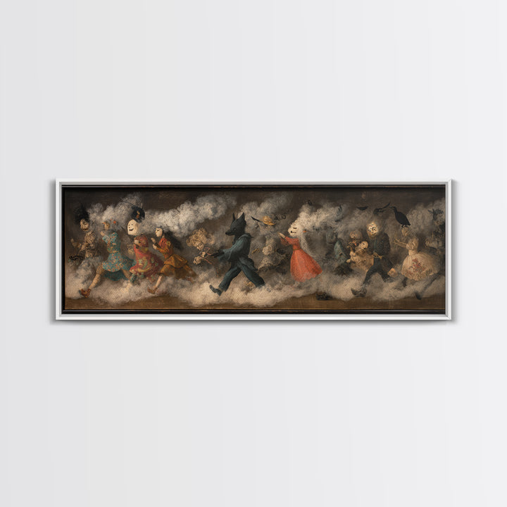 The Haunted Toy Parade, Symbolist Dream Art, Extra Wide Wall Art, Dark Fantasy Wall Art, Canvas Print, Halloween Wall Art