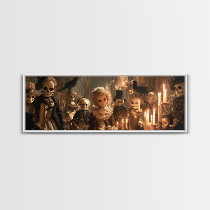 The Haunted Toy Parade, Decadent Gothic Art, Extra Wide Wall Art, Dark Halloween Decor, Canvas Print, Halloween Wall Art