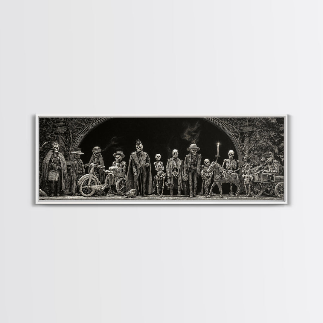 The Haunted Toy Parade, Biomechanical Horror Art, Extra Wide Wall Art, Dark Fantasy Wall Art, Framed Canvas Print, Halloween Wall Art