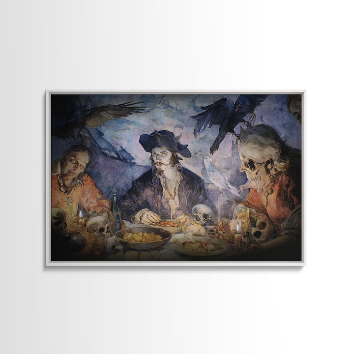 The Ghost Pirate Picnic, Expressionist Gothic Art, Landscape Wall Art, Dark Fantasy Wall Art, Canvas Print, Halloween Wall Art