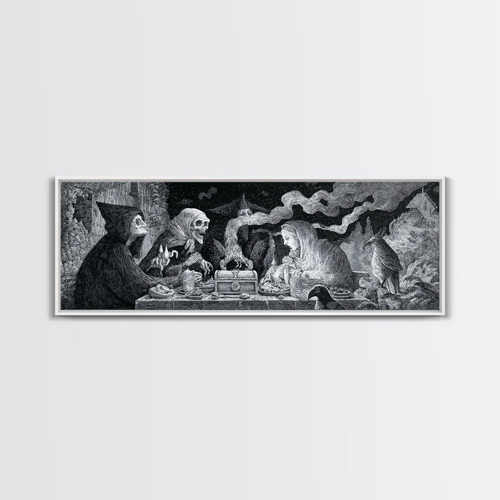 The Ghost Pirate Picnic, Victorian Macabre Art, Extra Wide Wall Art, Gothic Horror Wall Art, Canvas Print, Halloween Wall Art
