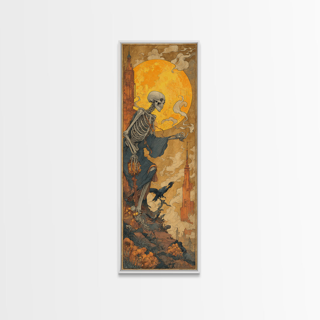 The Candy Corn Kingdom, Danse Macabre Art, Tall Narrow Wall Art, Dark Fantasy Wall Art, Framed Canvas Print