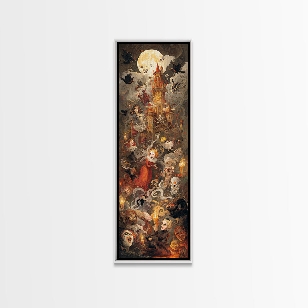 The Candy Corn Kingdom, Gothic Nightmare Art, Tall Narrow Wall Art, Gothic Horror Wall Art, Framed Canvas Print, Halloween Wall Art