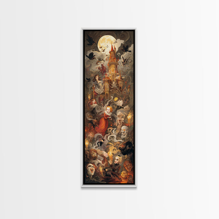 The Candy Corn Kingdom, Gothic Nightmare Art, Tall Narrow Wall Art, Gothic Horror Wall Art, Framed Canvas Print, Halloween Wall Art