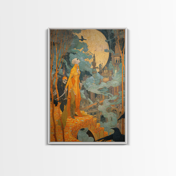 The Candy Corn Kingdom, Decadent Gothic Art, Vertical Wall Art, Dark Halloween Decor, Canvas Print, Halloween Wall Art