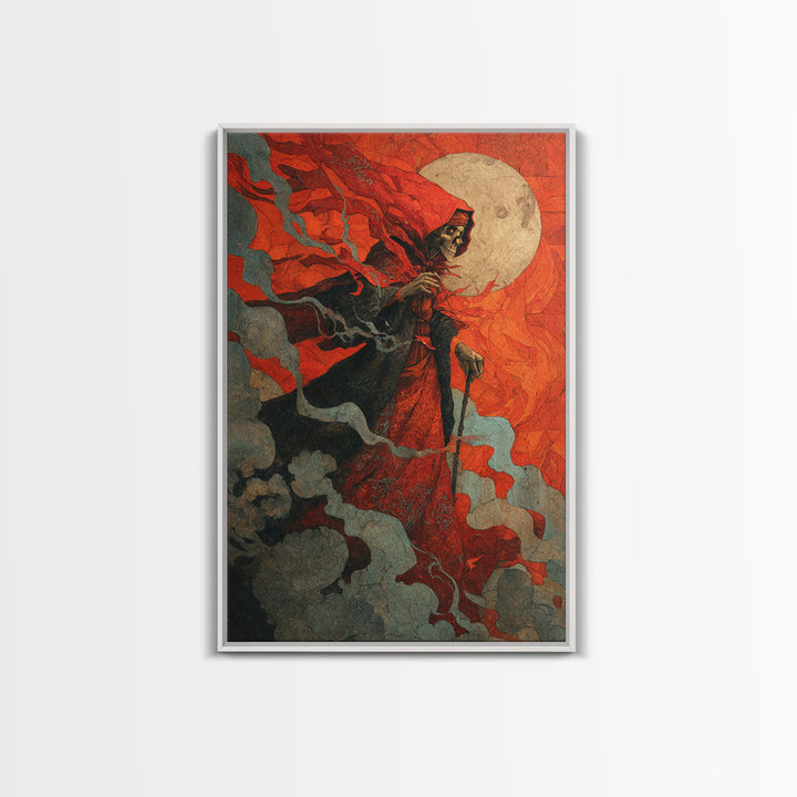 The Candy Corn Kingdom, Dark Symbolist Art, Vertical Wall Art, Macabre Wall Art, Framed Canvas Print, Halloween Wall Art