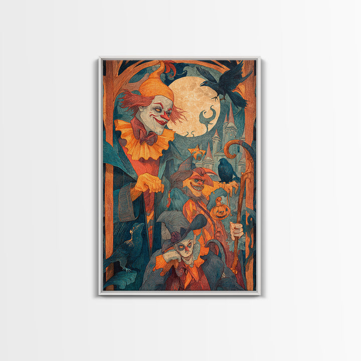 The Candy Corn Kingdom, Expressionist Gothic Art, Vertical Wall Art, Macabre Wall Art, Canvas Print, Halloween Wall Art, Spooky Wall Decor