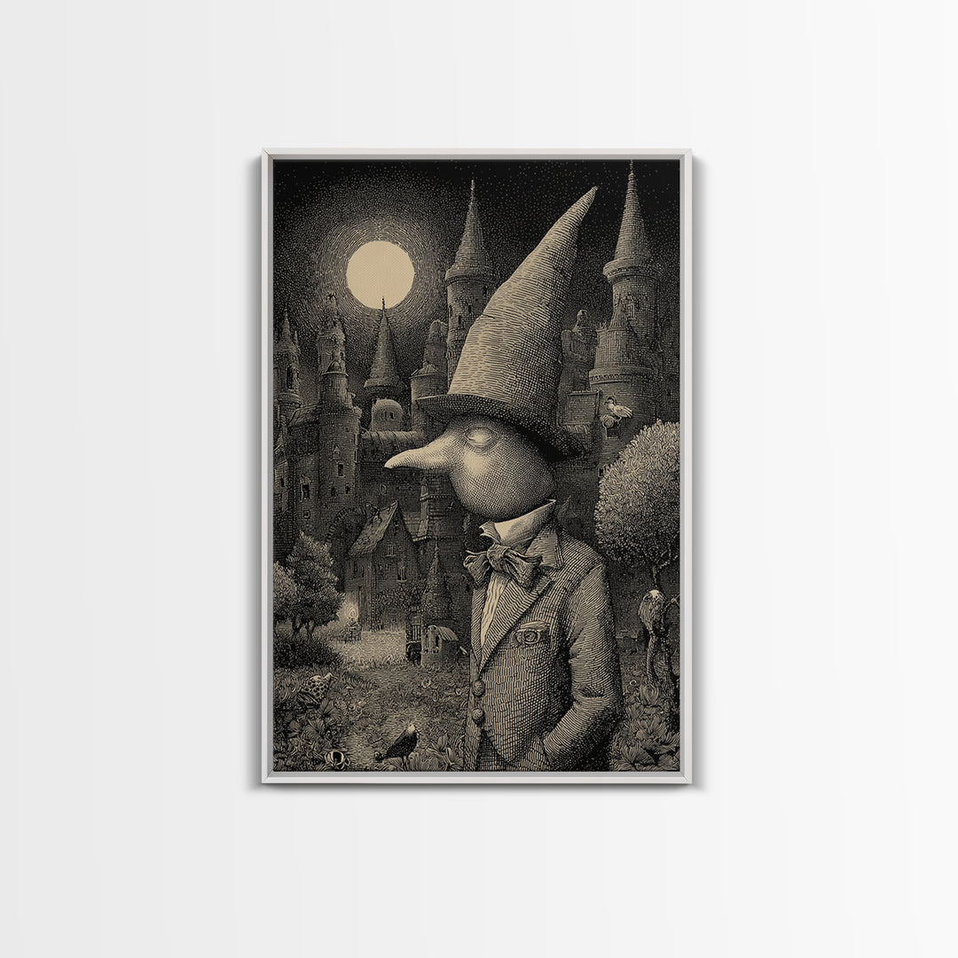 The Candy Corn Kingdom, Victorian Macabre Art, Vertical Wall Art, Dark Fantasy Wall Art, Framed Canvas Print, Halloween Wall Art