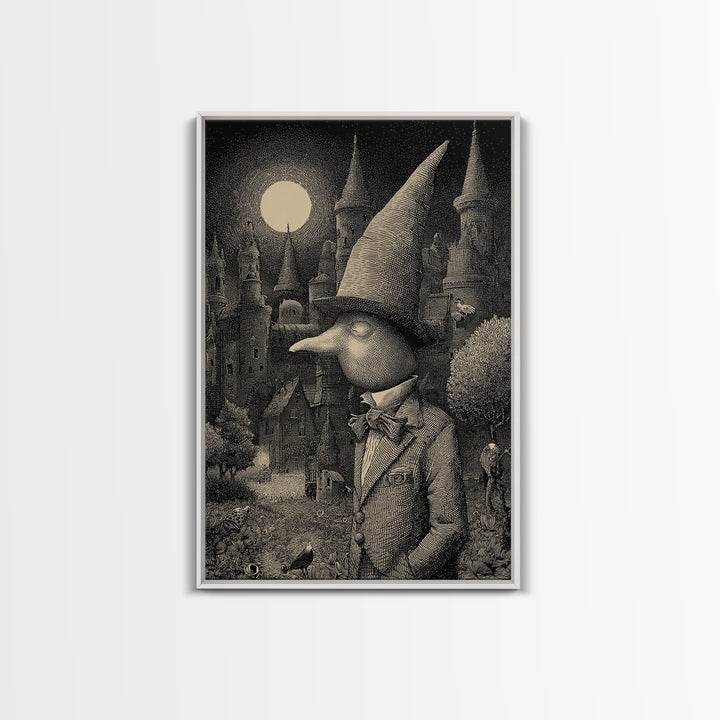The Candy Corn Kingdom, Victorian Macabre Art, Vertical Wall Art, Dark Fantasy Wall Art, Framed Canvas Print, Halloween Wall Art