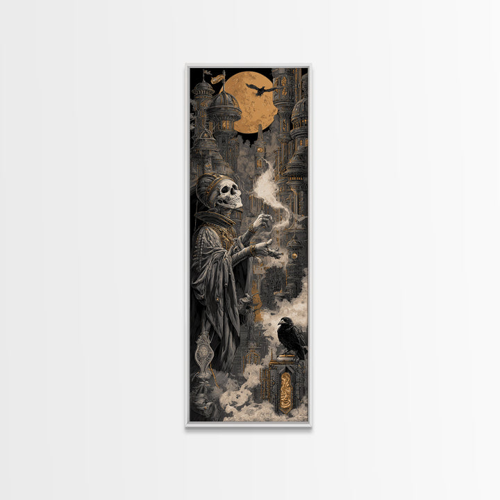 The Candy Corn Kingdom, Biomechanical Horror Art, Tall Narrow Wall Art, Dark Fantasy Wall Art, Canvas Print, Halloween Wall Art