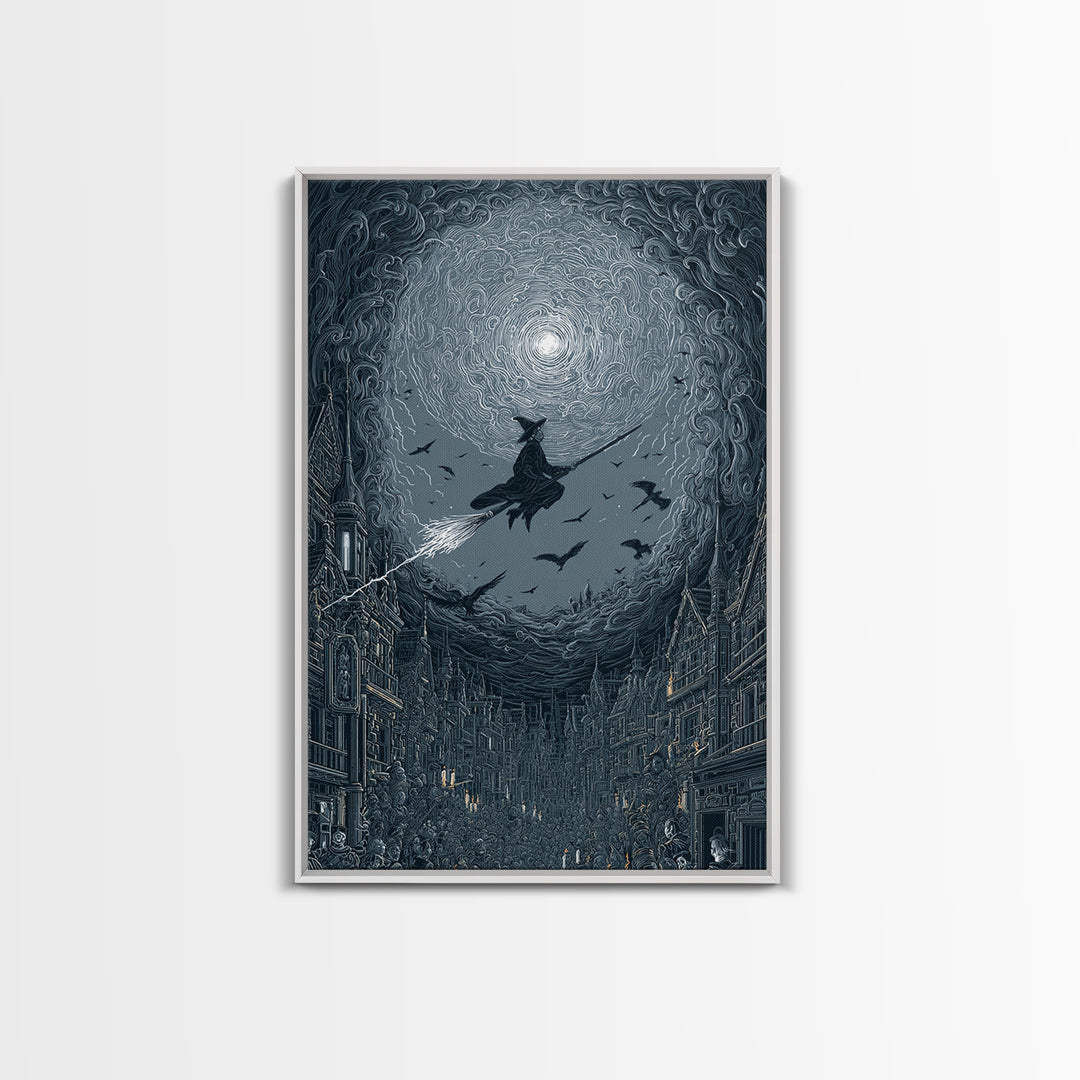 The Cyberpunk Witch, Victorian Macabre Art, Vertical Wall Art, Macabre Wall Art, Canvas Print, Halloween Wall Art, Horror Wall Art