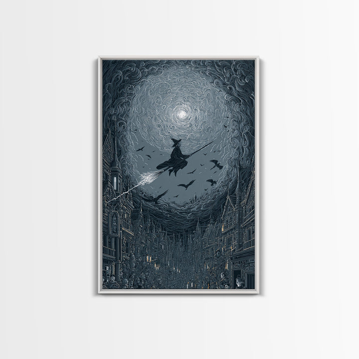 The Cyberpunk Witch, Victorian Macabre Art, Vertical Wall Art, Macabre Wall Art, Canvas Print, Halloween Wall Art, Horror Wall Art