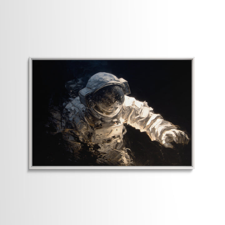 The Astronaut Ghost, Dark Romantic Horror Art, Landscape Wall Art, Macabre Wall Art, Framed Canvas Print, Halloween Wall Art