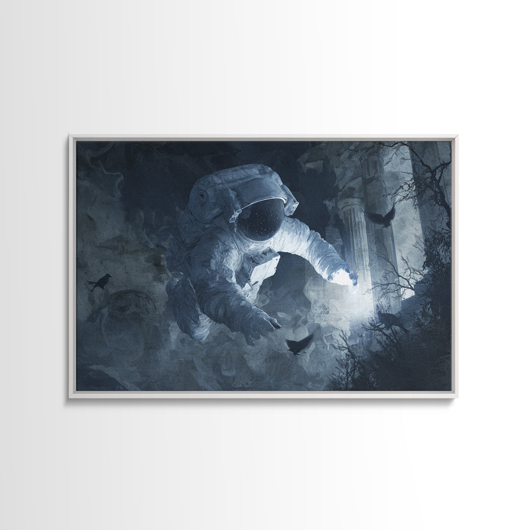 The Astronaut Ghost, Romantic Gothic Landscape, Landscape Wall Art, Dark Halloween Decor, Canvas Print, Halloween Wall Art