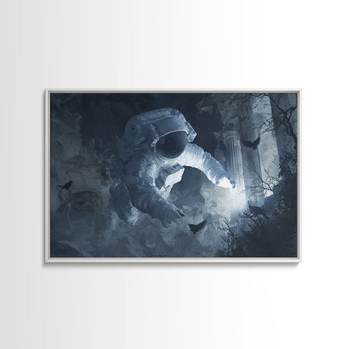 The Astronaut Ghost, Romantic Gothic Landscape, Landscape Wall Art, Dark Halloween Decor, Canvas Print, Halloween Wall Art