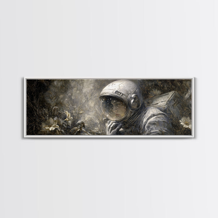 The Astronaut Ghost, Symbolist Dream Art, Extra Wide Wall Art, Gothic Horror Wall Art, Canvas Print, Halloween Wall Art