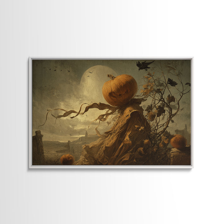 The Alien Pumpkin Patch, Romantic Gothic Landscape, Landscape Wall Art, Dark Halloween Decor, Canvas Print, Halloween Wall Art