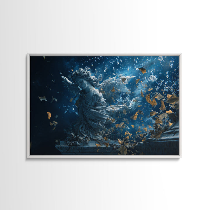 The Underwater Graveyard, Visionary Gothic Art, Landscape Wall Art, Dark Halloween Decor, Canvas Print, Halloween Wall Art