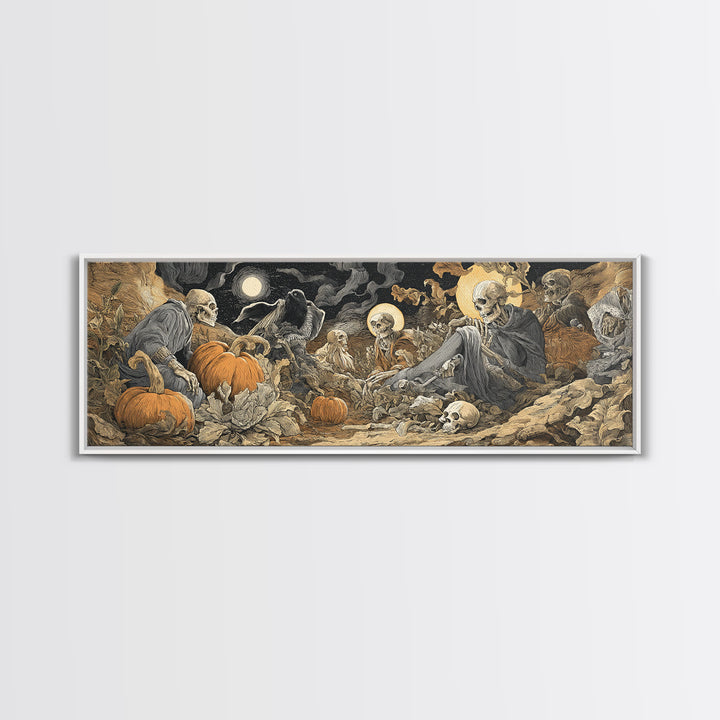 Desert Halloween, Dark Renaissance Art, Extra Wide Wall Art, Dark Fantasy Wall Art, Canvas Print, Halloween Wall Art