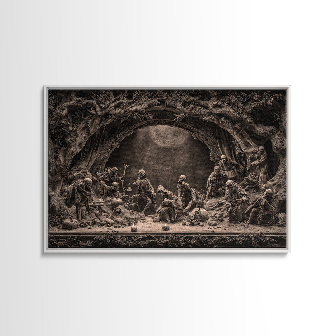 Desert Halloween, Baroque Witchcraft Art, Landscape Wall Art, Gothic Horror Wall Art, Canvas Print, Halloween Wall Art