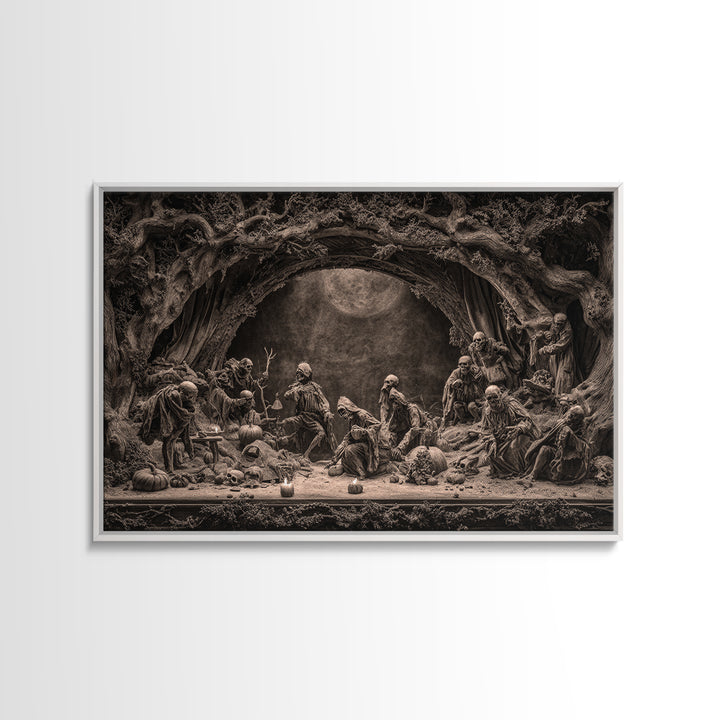 Desert Halloween, Baroque Witchcraft Art, Landscape Wall Art, Gothic Horror Wall Art, Canvas Print, Halloween Wall Art