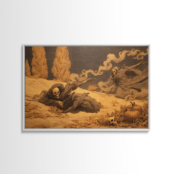 Desert Halloween, Symbolist Gothic Landscape, Landscape Wall Art, Dark Fantasy Wall Art, Framed Canvas Print, Halloween Wall Art