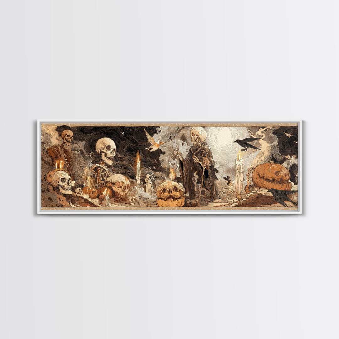 Desert Halloween, Decadent Gothic Art, Extra Wide Wall Art, Dark Halloween Decor, Canvas Print, Halloween Wall Art, Spooky Wall Decor